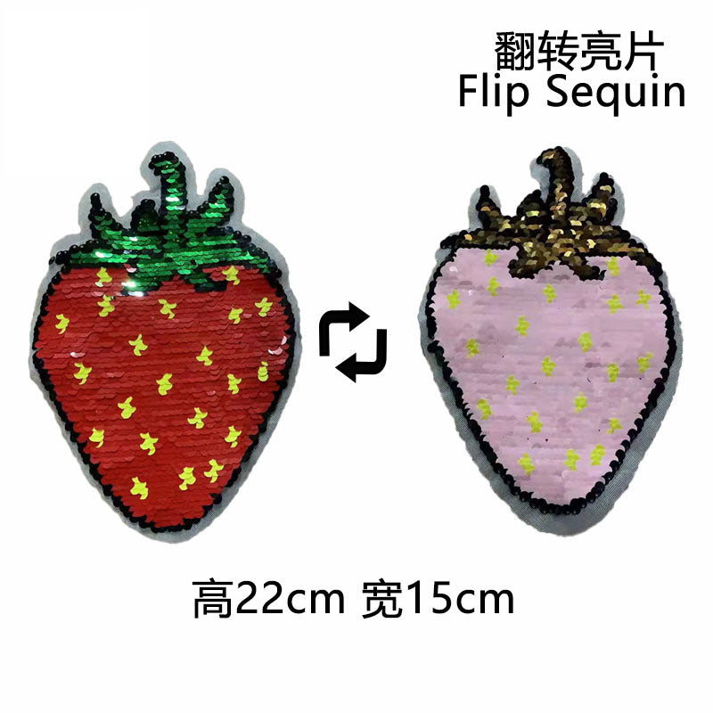 Wholesale Watermelon Sequin Flip Patch Strawberry Flip Sequin Patch